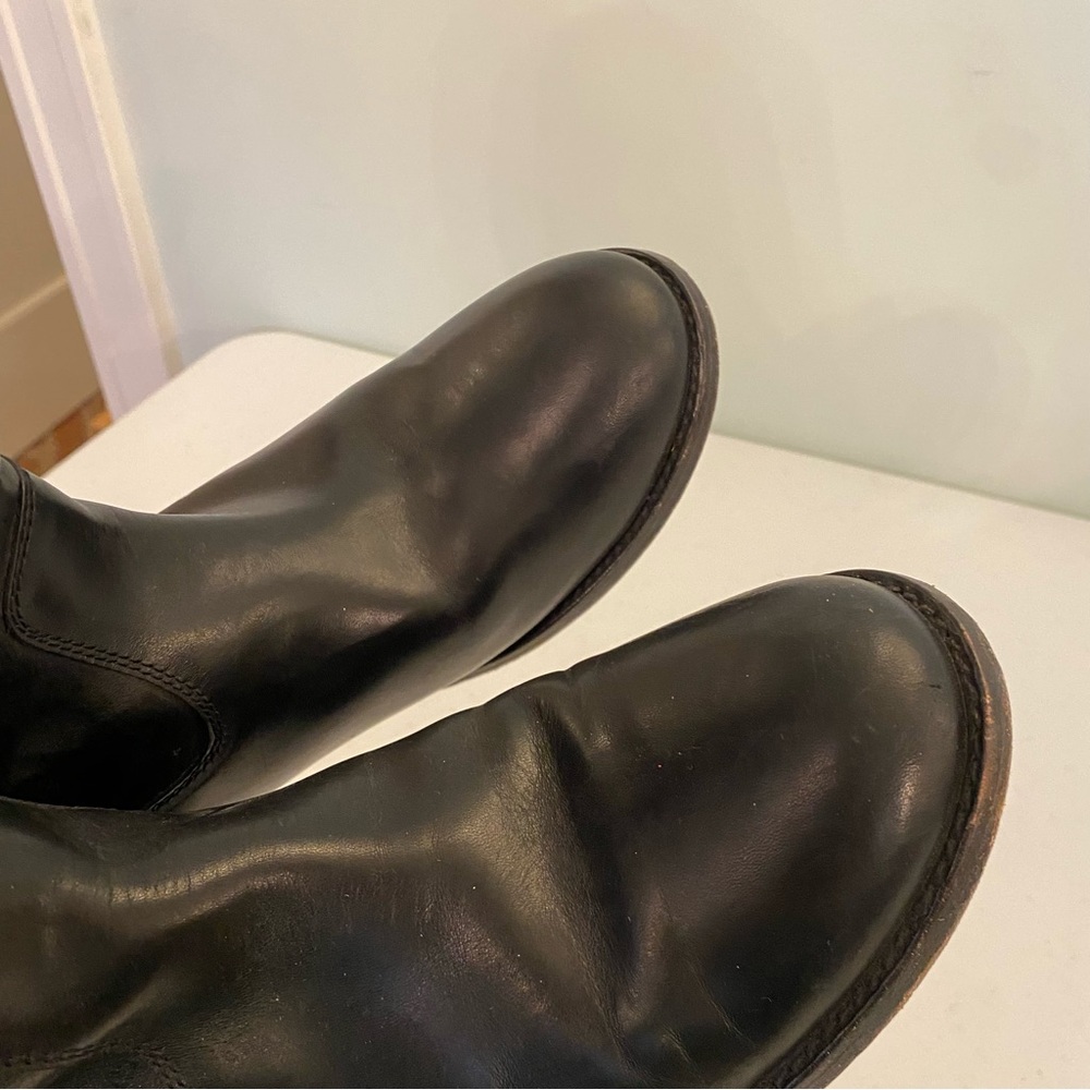 Frye Melissa Button Black Leather Knee High Boot Extended Calf size 9 - Picture 4 of 10